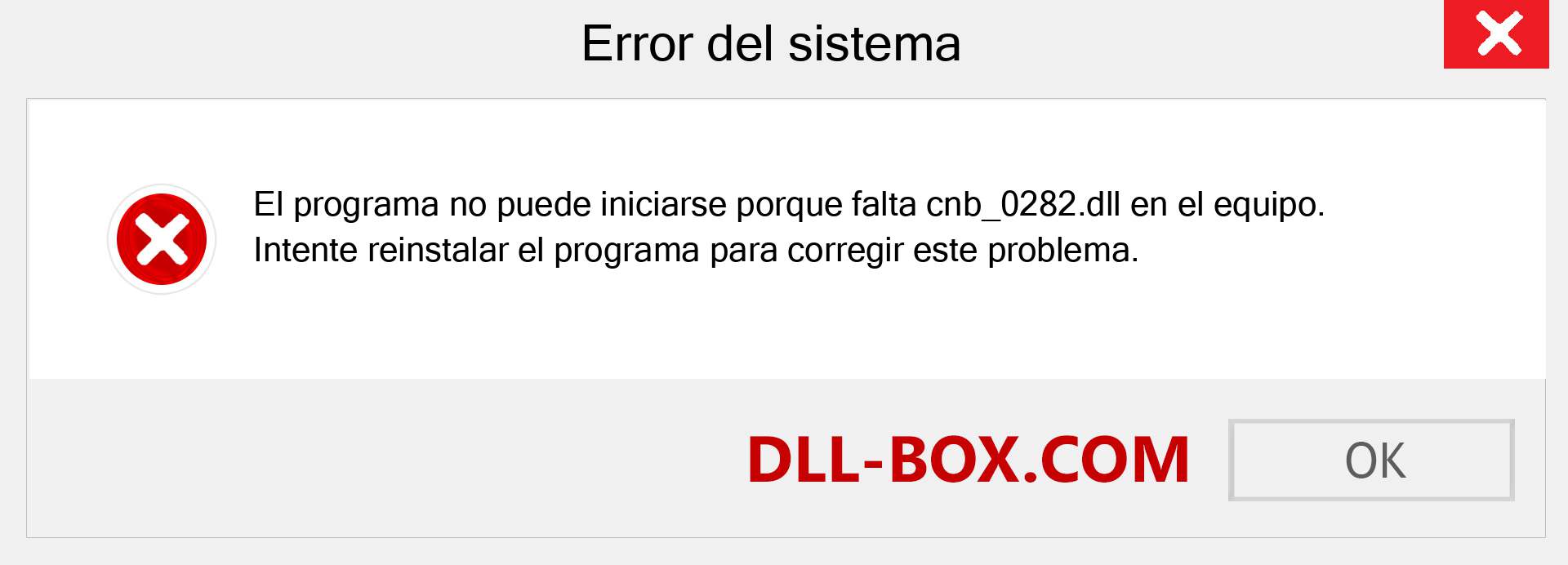 ¿Falta el archivo cnb_0282.dll ?. Descargar para Windows 7, 8, 10 - Corregir cnb_0282 dll Missing Error en Windows, fotos, imágenes